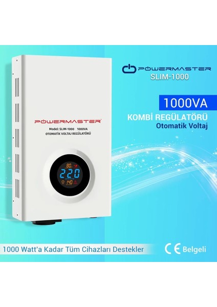 Powermaster SLIM-1000 Otomatik 1000 Watt Kombi Voltaj Regülatörü fiyatları