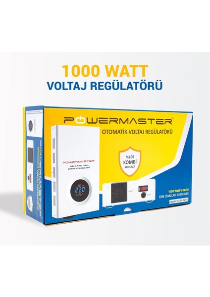 Powermaster SLIM-1000 Otomatik 1000 Watt Kombi Voltaj Regülatörü indirimleri
