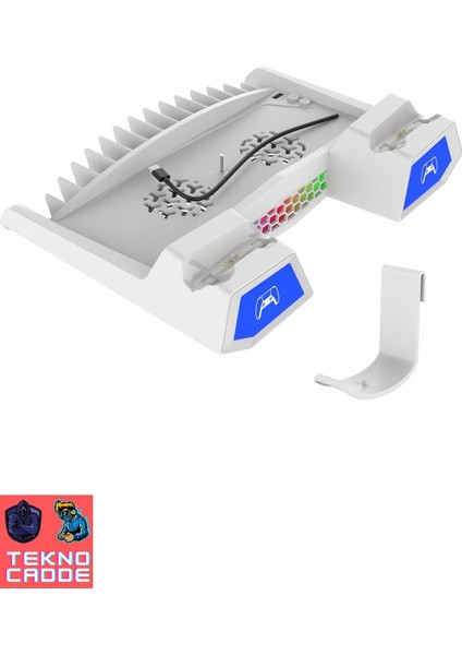 PG-P5S023 Rgb Ps5 Disk Dijital/ps5 Slim Disk Dijital Disk Hazneli Stand Soğutucu Fan
