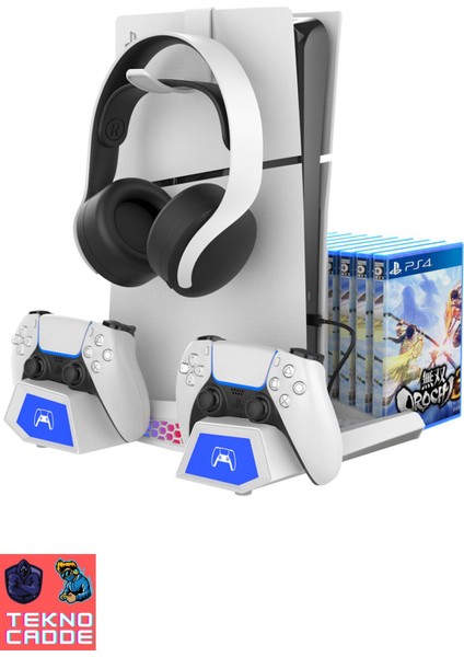 PG-P5S023 Rgb Ps5 Disk Dijital/ps5 Slim Disk Dijital Disk Hazneli Stand Soğutucu Fan