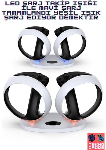 TP5-3505 LED Işıklı Playstation Vr2 Ps Vr2 Gamepad Joystick Manyetik Şarj Standı