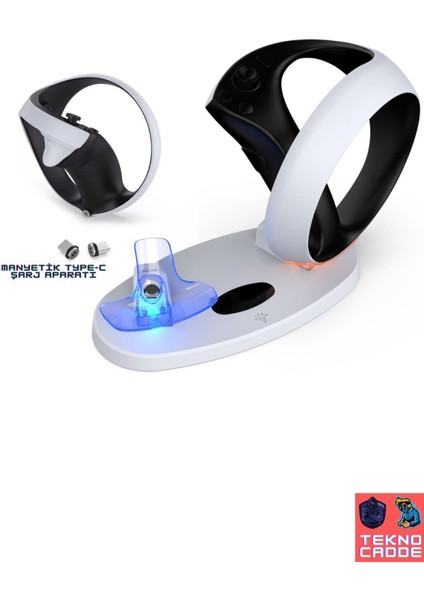 TP5-3505 LED Işıklı Playstation Vr2 Ps Vr2 Gamepad Joystick Manyetik Şarj Standı