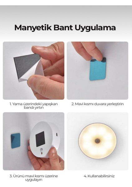 Tekno Trust Hareket Sensörlü USB Şarjlı LED Işık Lamba-Oda, Mutfak, Salon ve Merdiven Işıklandırma