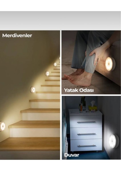 Tekno Trust Hareket Sensörlü USB Şarjlı LED Işık Lamba-Oda, Mutfak, Salon ve Merdiven Işıklandırma