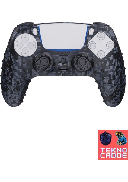 Ps5 Dualsense Uyumlu Dijital Kamo Silikon Kılıf Analog Yükseltici Koruyucu Pad
