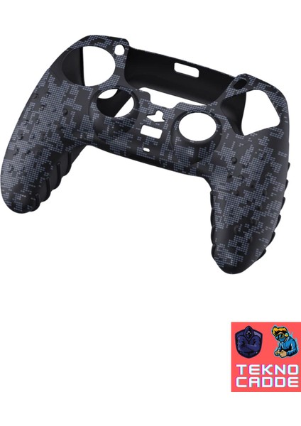 Ps5 Dualsense Uyumlu Dijital Kamo Silikon Kılıf Analog Yükseltici Koruyucu Pad