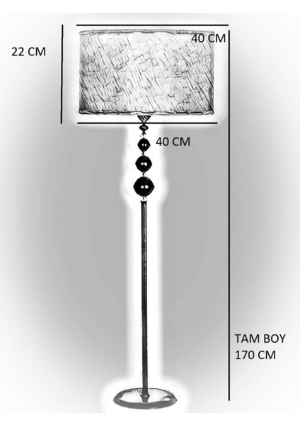 Tekno Trust Krom Kaplama Üçlü Küre Düz Tekli Metal Ayak Lambader