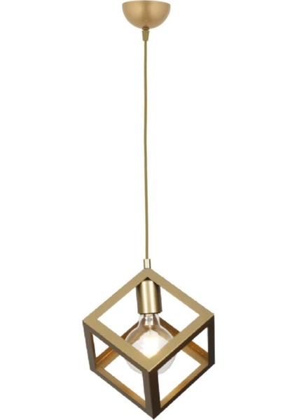 Tekno Trust Rustik Model Geometrik Sarkıt Metal Küp Avize