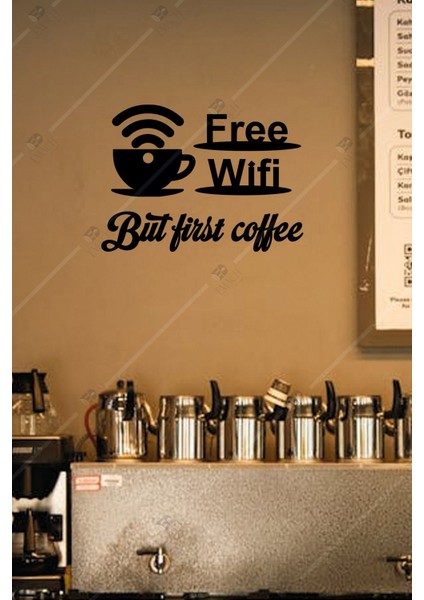 Cafe Free Wifi Temalı Duvar Dekoru