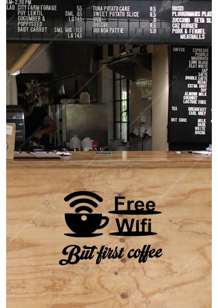 Cafe Free Wifi Temalı Duvar Dekoru