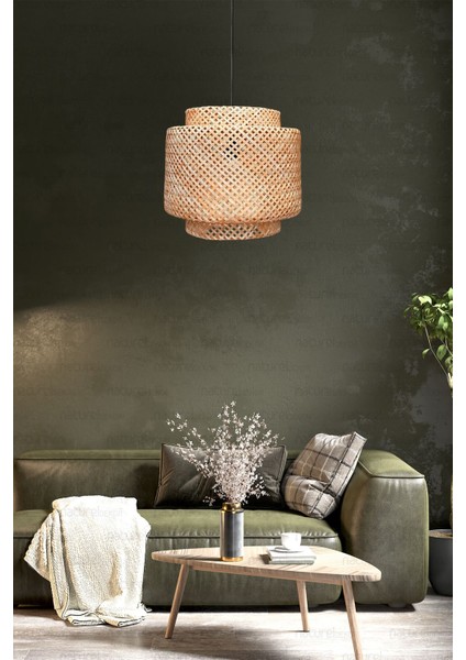 Tekno Trust Sinnerlig Bambu Avize 40CM- Iskandinav, Modern, Bohem, Rattan Avize, Aydınlatma