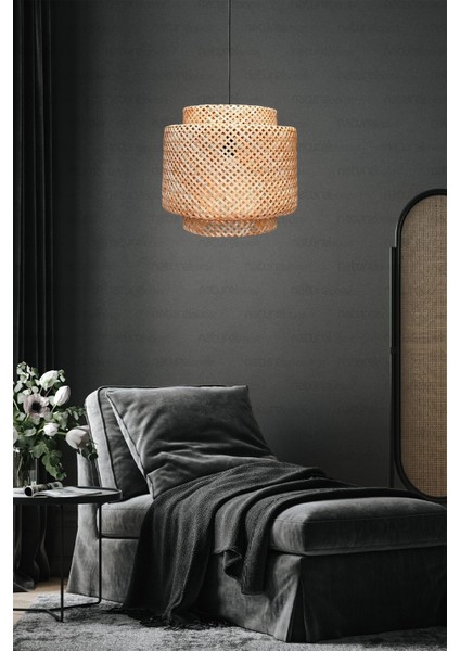 Tekno Trust Sinnerlig Bambu Avize 40CM- Iskandinav, Modern, Bohem, Rattan Avize, Aydınlatma
