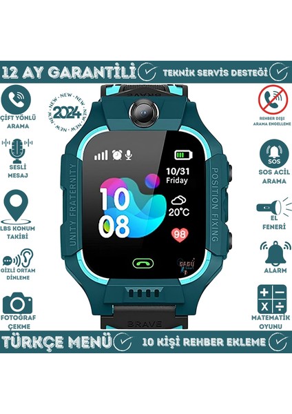 Q19 Lbs Konumlu Akıllı Çocuk Takip Saati Sim Kartlı Arama, Kameralı, Gizli Dinleme Özellikli indirimleri