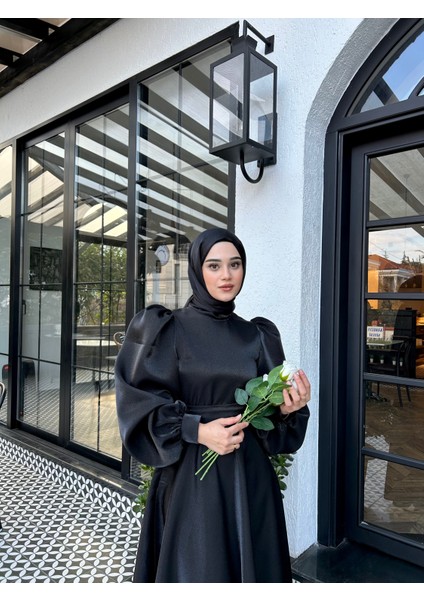 Siyah Simli Hazel Tesettür Abiye fırsatları