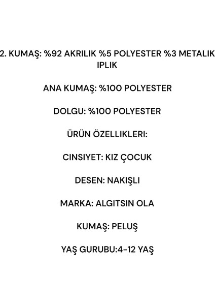 Algitsin OLA Çocuk Pelüş Kulaklık 4-12 Yaş