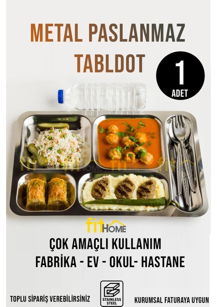 Tabldot Çelik Self Servis 5 Bölmeli