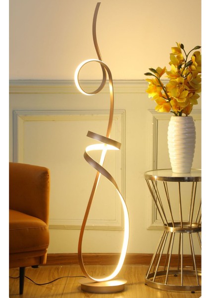 Tekno Trust Modern Tasarım Picasso Dekoratif LED Lambader Eskitme Gold