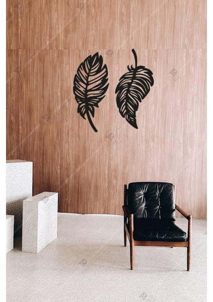Dekoratif Ikili Yaprak Seti Ahşap Duvar Dekorasyon Ürünü modelleri