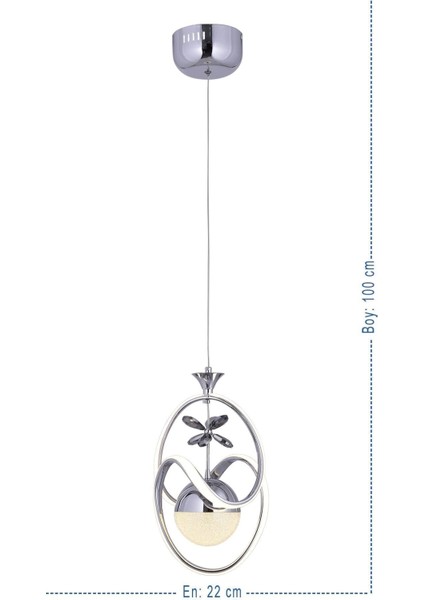 3 Renk Gümüş Lüks Kristal Taşlı LED Avize, Modern Tasarım, 25x98 cm modelleri