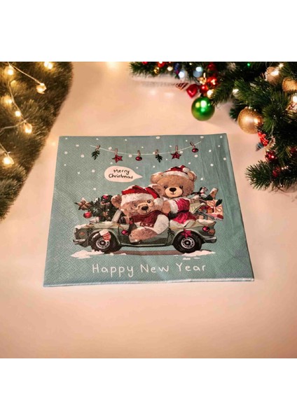 20'Li Yılbaşı Noel Kağıt Peçete 32 X 32 Cm