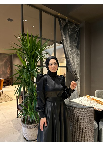 Siyah Cindy Tesettür Abiye