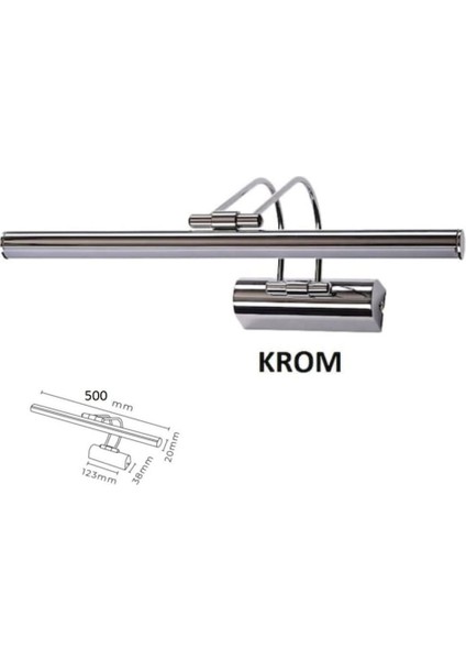 50 cm Krom Kasa Beyaz Işık Pilli Değildir Elektrikli Banyo Ayna Tablo Aydınlatma Flüt Kuğu LED Apli