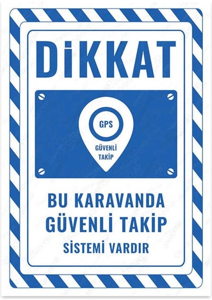 Ul3504-A4 - Bu Karavanda Güvenli Takip Sistemi Vardır Uyarı Levhası (21,6 x 30,3 cm)