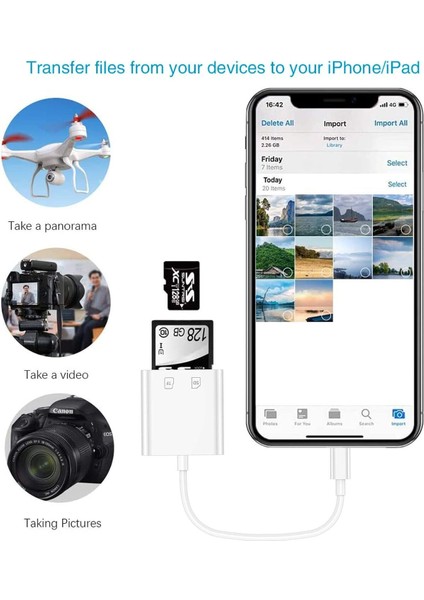 Apple Iphone Ipad Lightning To Sd Camera Reader Sd Micro Sd Fiyat