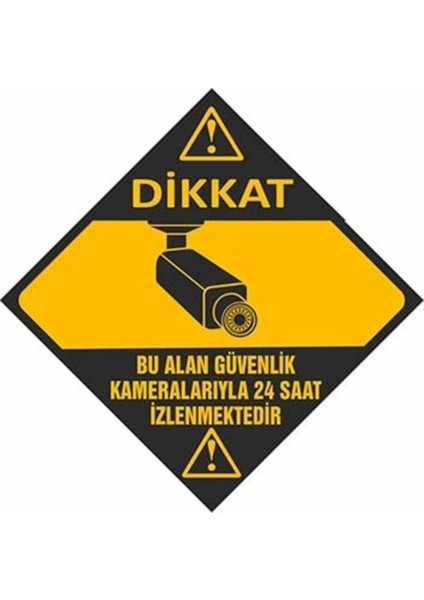 Iş Güvenliği Uyarı Levhası(Bu Alan Kamera İle Izlenmektedir Uyarı Levhası) (21X21cm)