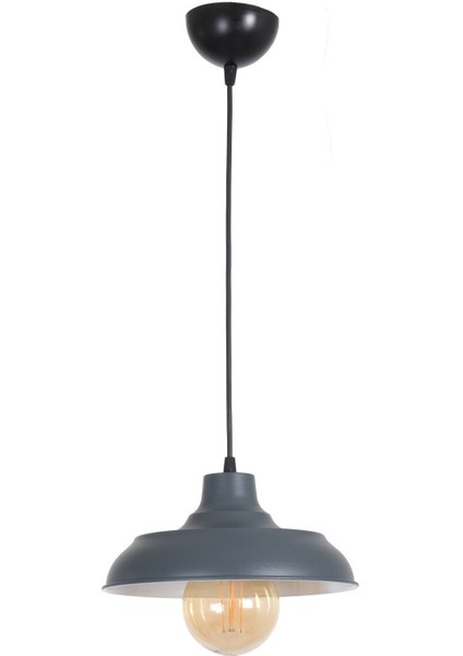 Modern metal avize, antrasit ve beyaz renk, 25x90, rustik tasarım