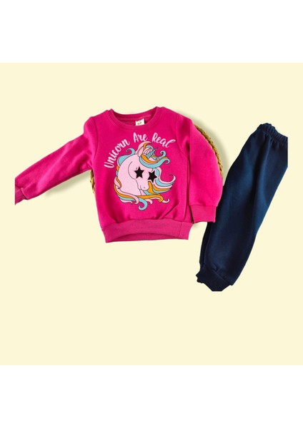 Elegance Serisi: Unicorn Desenli Kız Çocuk 2'li Takım | Pembe Lacivert | 3 Yaş fiyatları