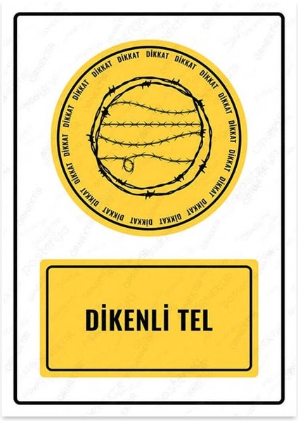 UL1902-A4 - Dikenli Tel Uyarı Levhası (21,6 x 30,3 cm)