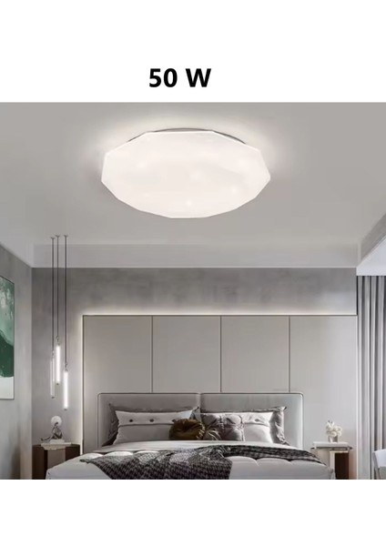 50W Büyük Boy Led Armatür, Metal, Beyaz Işık, 50x50 cm, Tekli, Yüksek Parlaklık