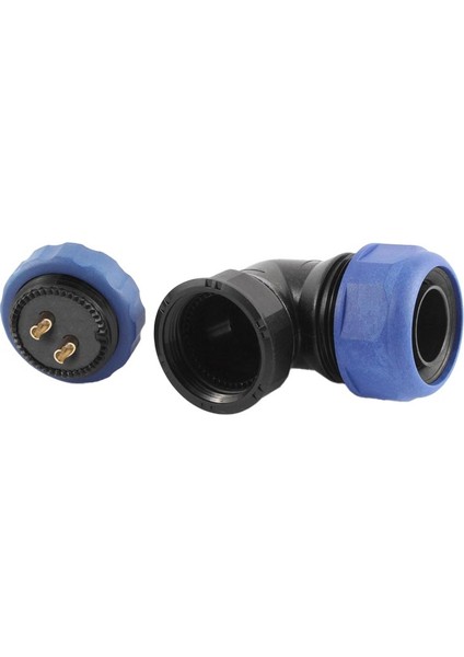 SD28 Su Geçirmez 2 Pin 28 mm Yuvarlak Konnektör (90° Dirsek) (4767) - ISL2249-2091