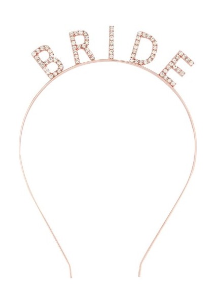 Rose Gold Bekarlığa Veda Kristal Taş Bride Tacı fiyatları