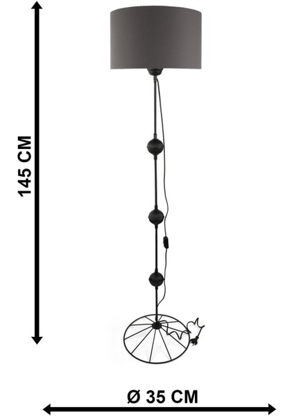 Şık Siyah Lambader, Metal, Yerden Yüksekliği 101-150 cm, Tek Ayaklı fırsatları