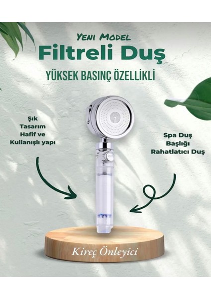 2 Adet Kireç Önleyici Özellikli Yüksek Basınçlı Su Tasarruflu Duş Başlığı