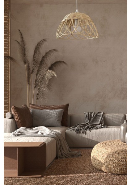 Tekno Trust Bambu, Rattan, Hasır Sarkıt Avize 35 cm