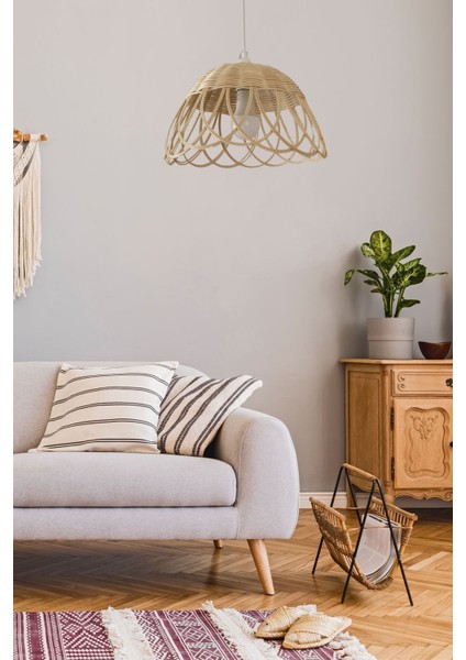 Tekno Trust Bambu, Rattan, Hasır Sarkıt Avize 35 cm