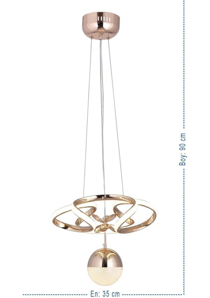 3 Renk Kumandalı Dimmerli Gold Led Kristal Avize, Şık ve Parlak Aydınlatma modelleri