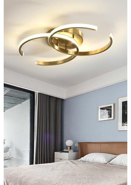 Modern tasarımlı 3'lü metal avize, beyaz renk, 34x48 cm, LED, şık aydınlatma.