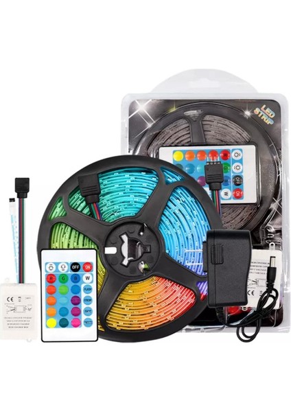 Tekno Trust Modern Lambader Oda Aydınlatma Sistemi Rgb 5 mt Kumandalı LED Işık Kolay Montaj