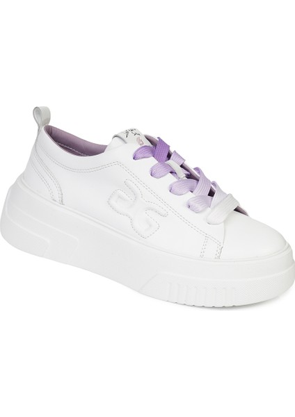 Kadın Beyaz Hakiki Deri Sneaker Ayakkabı 4Y2SA33710
