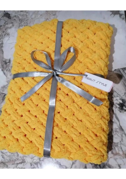 Alize Puffy Bebek Battaniyesi Sarı Hasır Desen