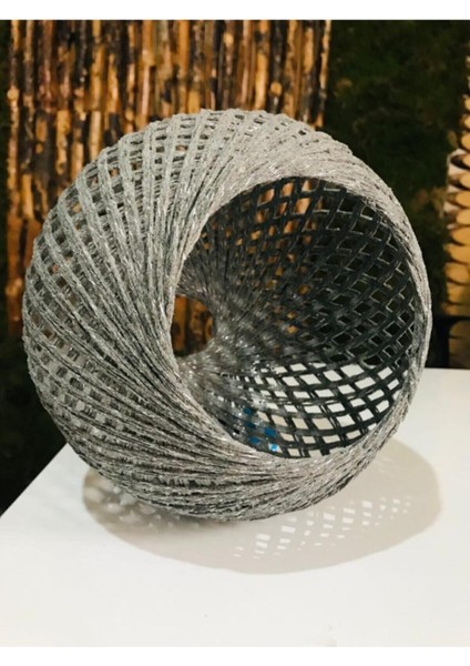Renkli Füme Avize, 22 cm, E27 uyumlu, halat materyalli, askısız tasarım