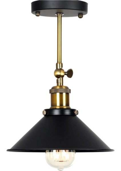 Tekno Trust Retro Rustik Eskitme Mafsallı Hareketli Başlık Tavan Avizesi 1XE27 Duy Şapka ÇAPI:22CM