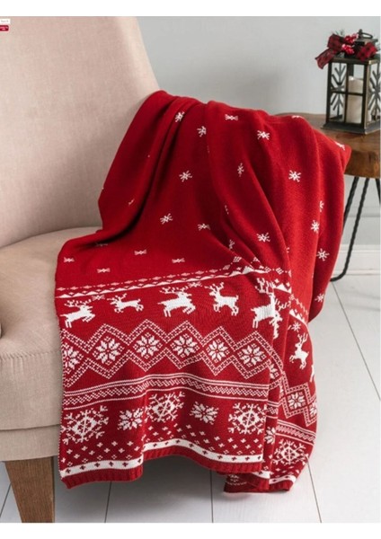 Yılbaşı Temalı Triko Tv Battaniyesi 100X150 cm