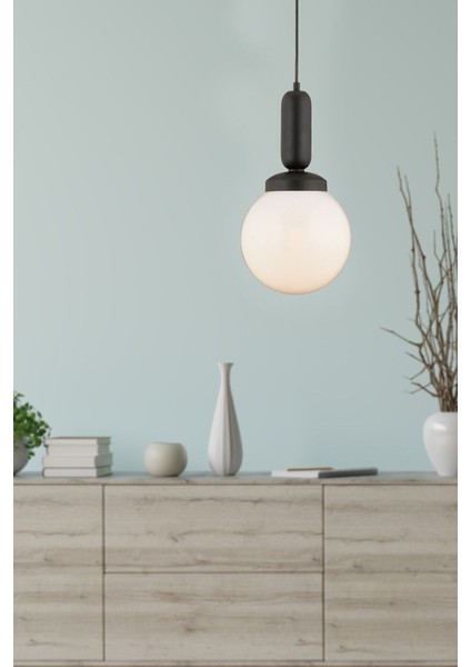 Tekno Trust Arlo Tekli Siyah Modern Sarkıt Top Avize Mutfak Salon Sarkıt Avize