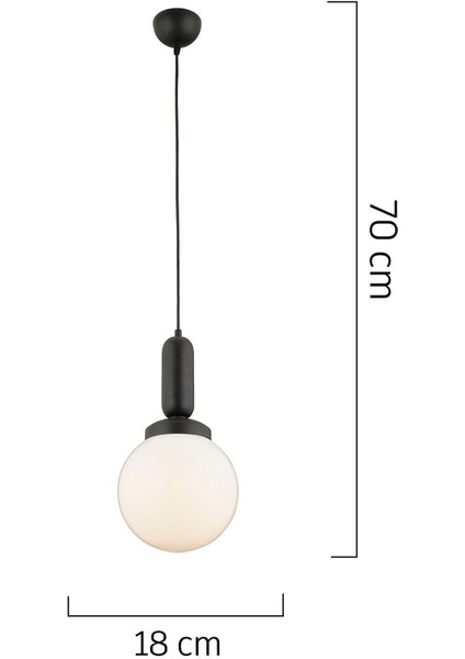Tekno Trust Arlo Tekli Siyah Modern Sarkıt Top Avize Mutfak Salon Sarkıt Avize