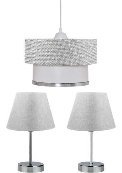 Tekno Trust Grey Avize ve Abajur Seti (Gri)